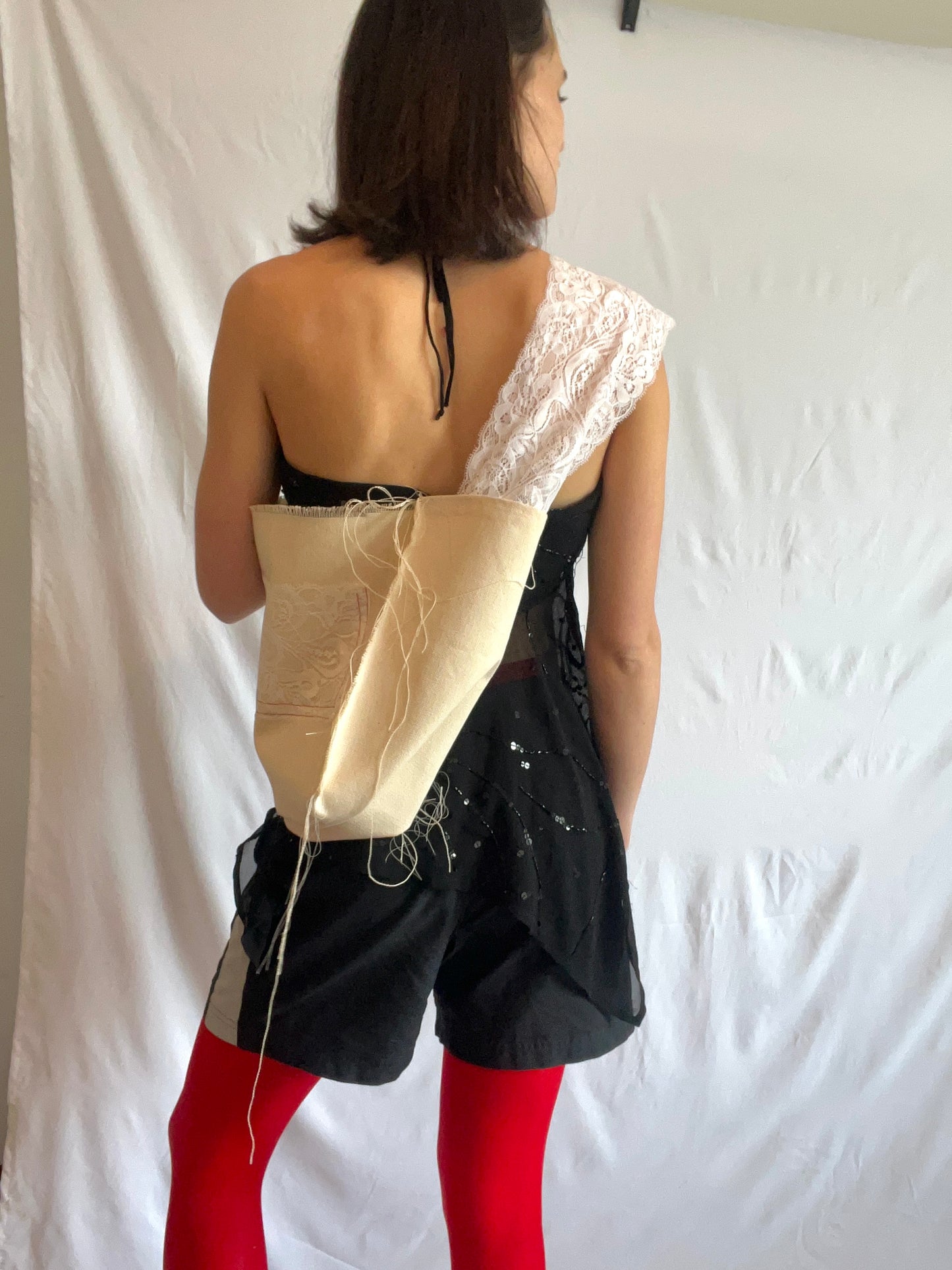 Handmade bag with lace